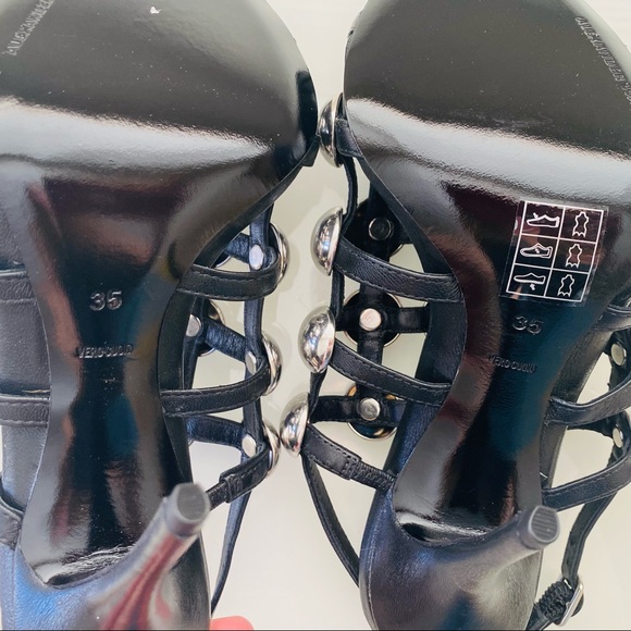 Alexander Wang Black Rubie Pearl Leather Slingback Sandals 5 - Picture 5 of 7